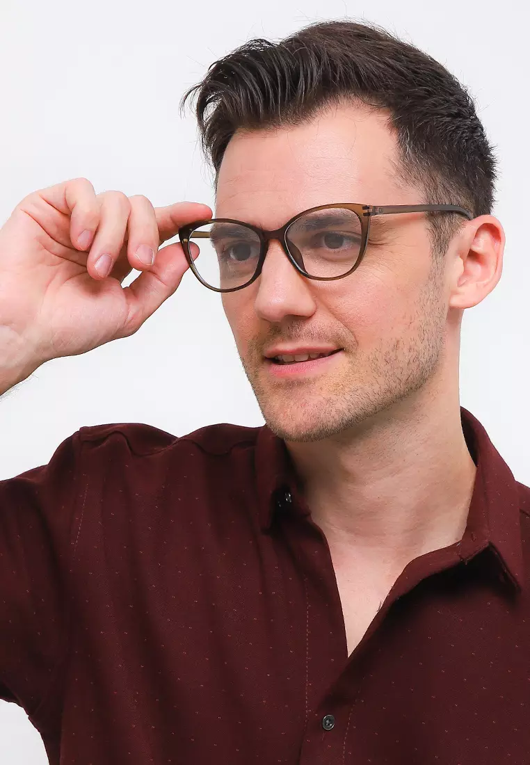 Kacamata TR Lentur Pria Wanita Antiradiasi Cat Eye Vania Brown