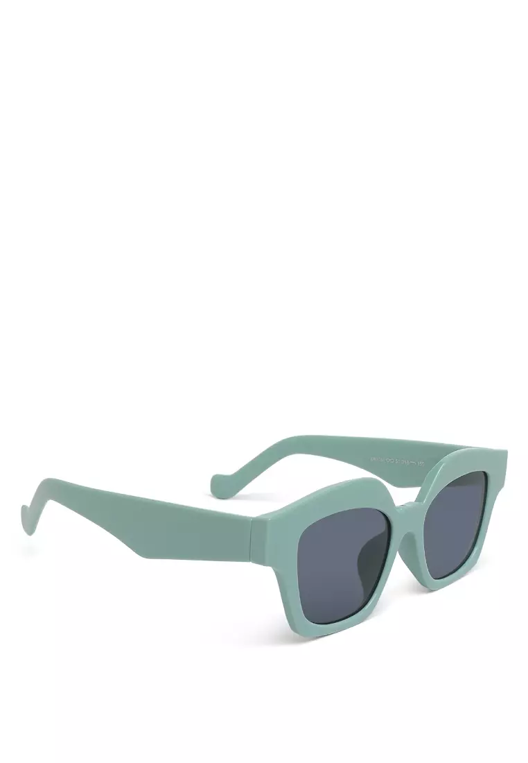 Tinted UV-Protected Square Sunglasses In Peppermint Green