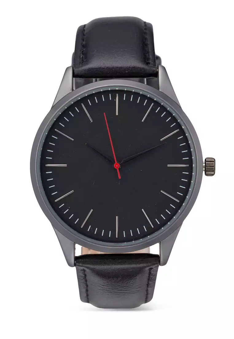 Buy NUVEAU Big Round Face Black Strap Watch 2023 Online ZALORA