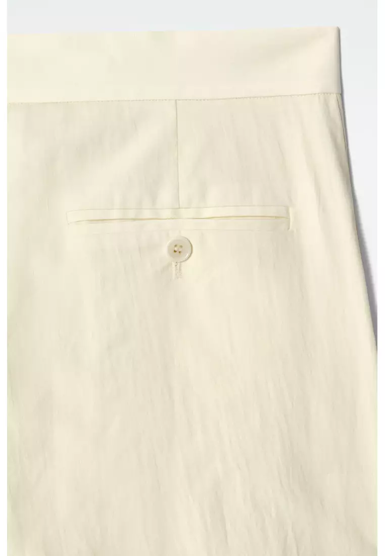 TAILORED COTTON STRAIGHT-LEG TROUSERS
