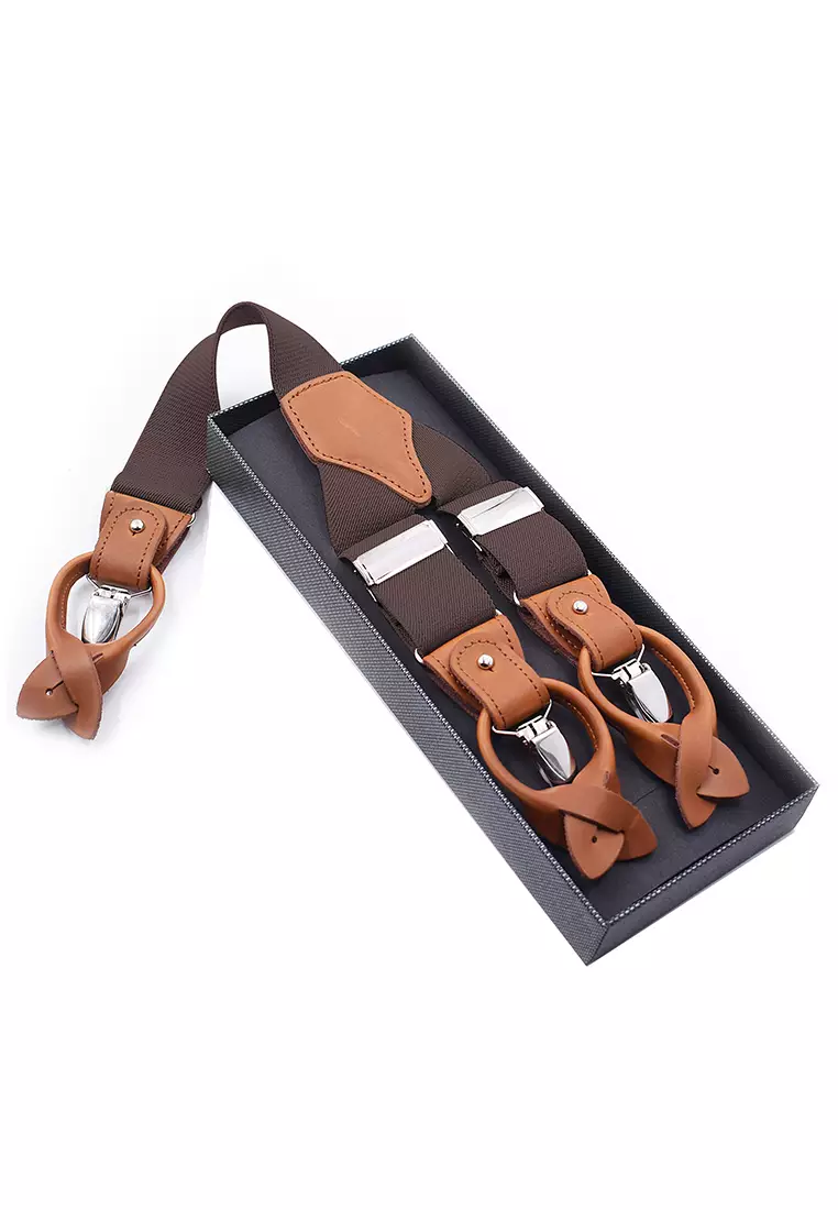 Men's Adjustable Elastic 6 Clips Suspenders