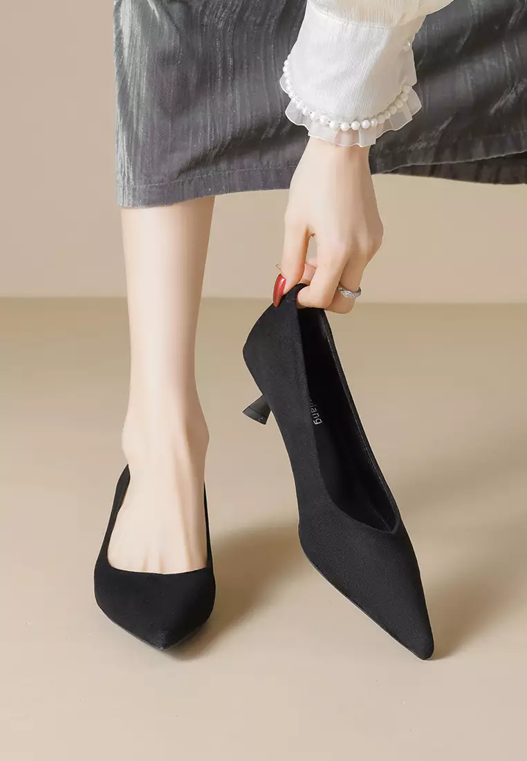 4.5CM Pointed Kitten Heel Pumps WW739-1