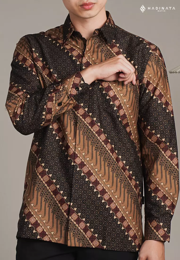 Hadinata Batik Premium Kemeja Batik Pria Lengan Panjang Superfine Furing Sarkara Sogan