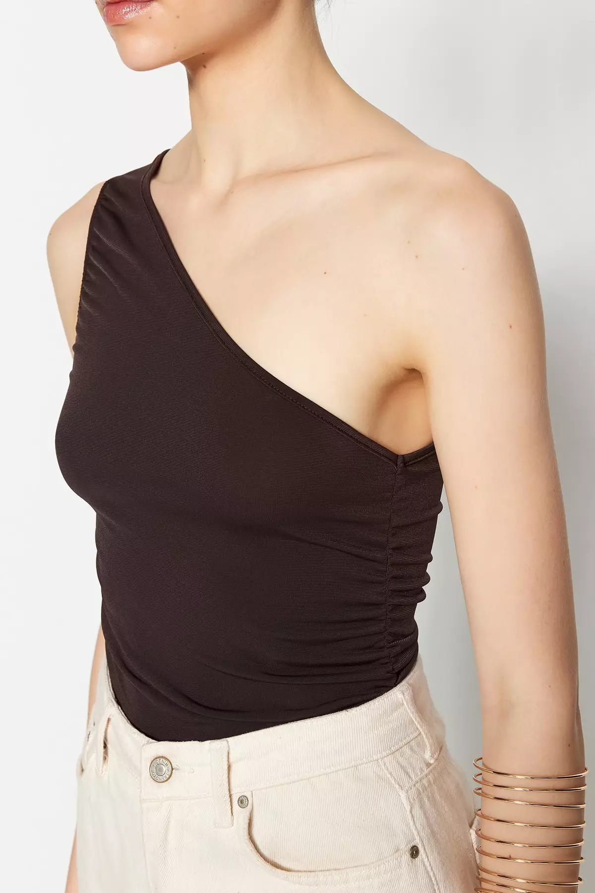 Ruched One Shoulder Top