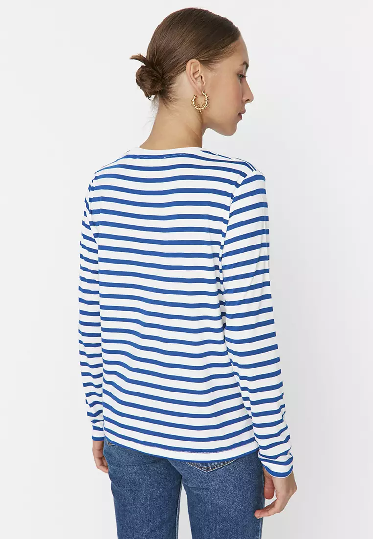 Striped Basic Knitted T-Shirt
