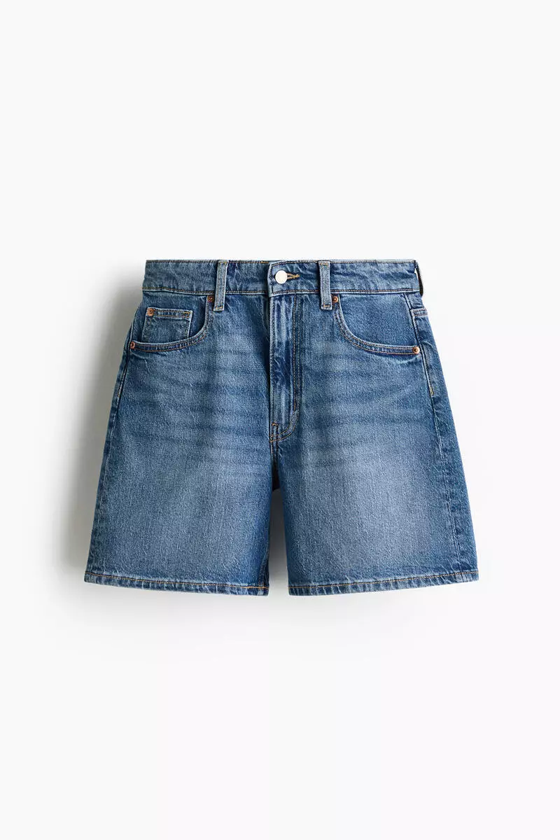 High-waisted denim shorts