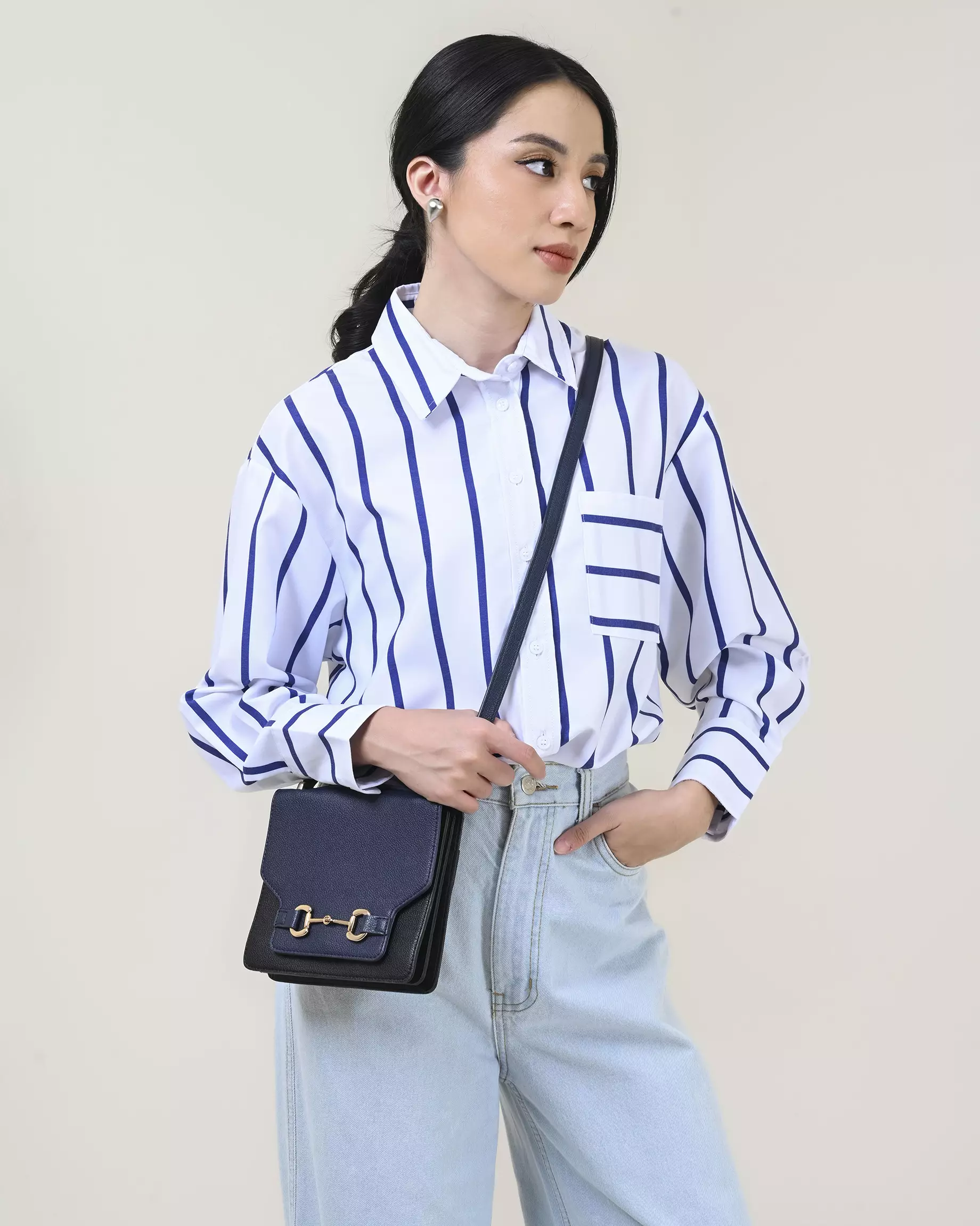 Geulis.id PIPER SHIRT - Stripescobalt