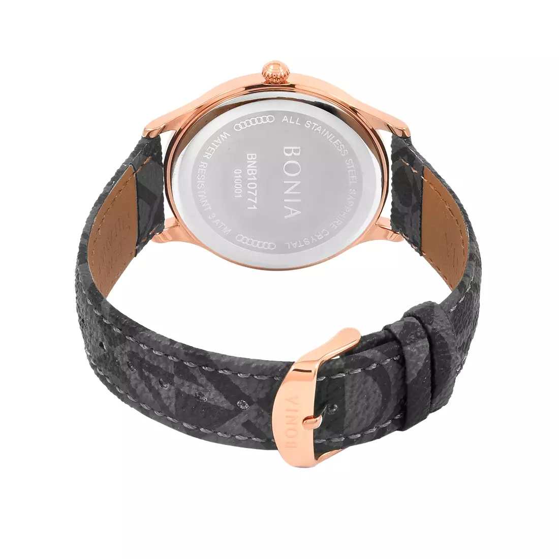 Jam Tangan Pria Bonia Monogram Black B10771-1633 Original