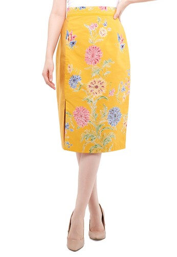 MADAME RABBIT yellow Sun Flower Handmade Batik Skirt 78EB3AAEB70150GS_1