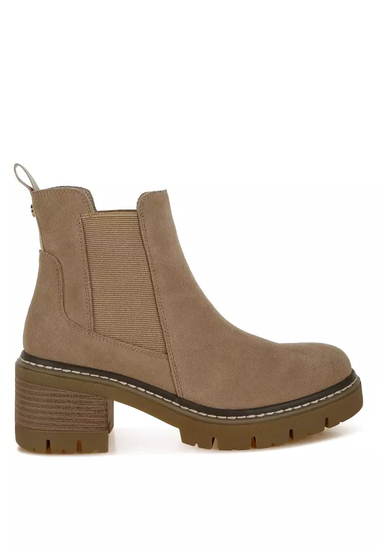 Buy Rag CO Suede Chunky Chelsea Boots in Beige 2025 Online