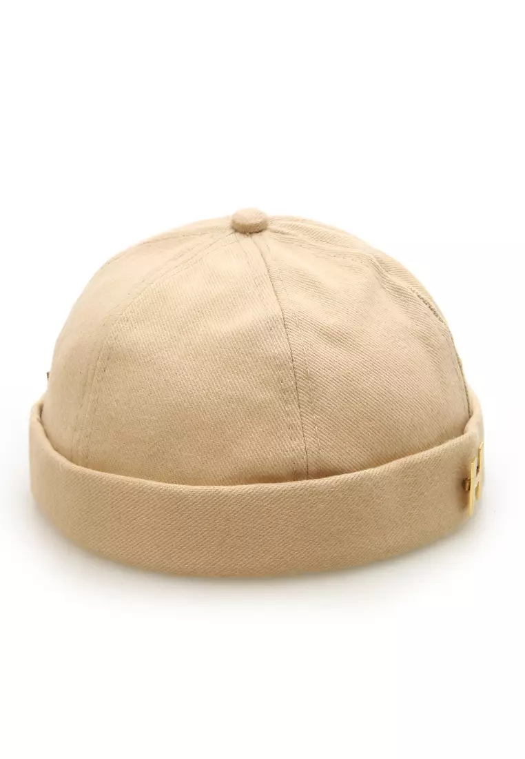 Kai Topi Peci Miki Hat Polos Pria Wanita Uniqe Design Material Cotton ORIGINAL - Cream