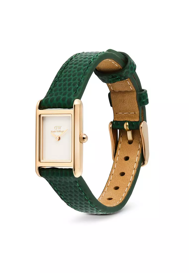 Bound Mini Green Lizard White Rose Gold - Women Watch Stainless Steel Leather Strap watch DW Official Authentic Original jam tanggan perempuan DW jam tangan