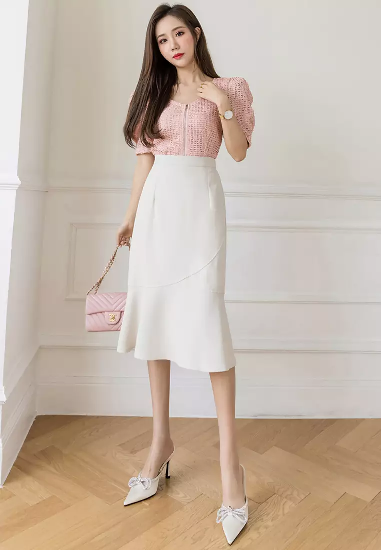 White midi mermaid skirt clearance