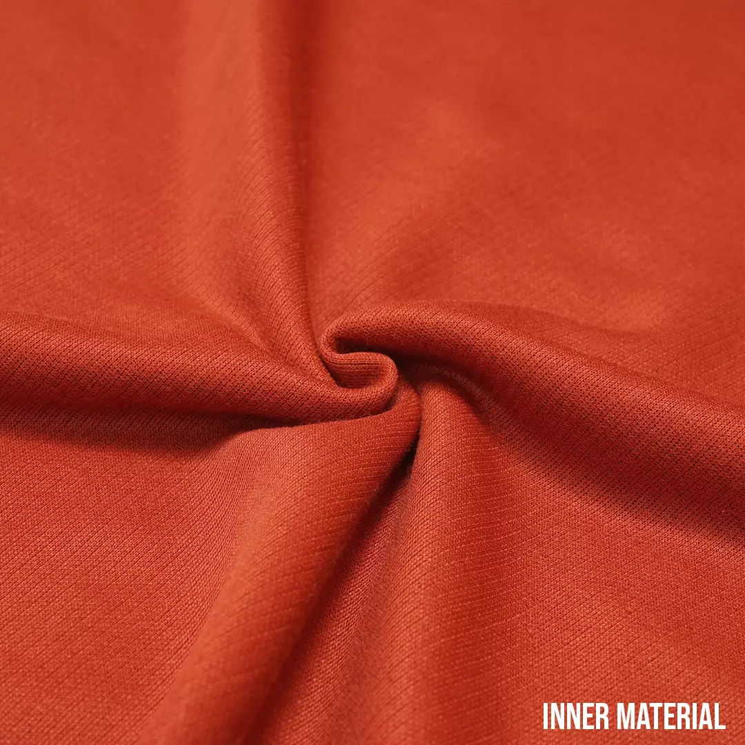 Vertical Texture Long Sleeve Polo Shirt Coral Red