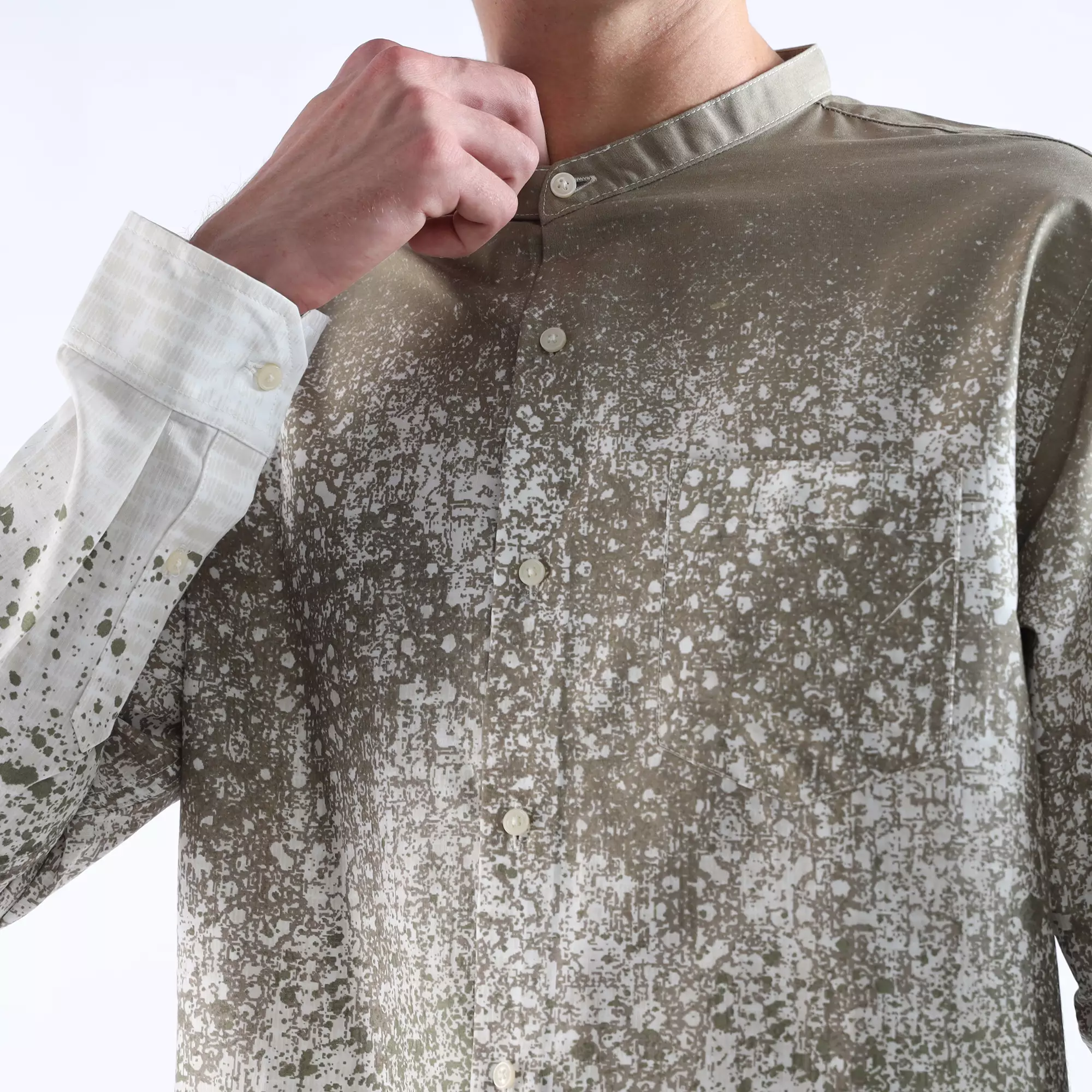 LARUSSO Dawn of Time - Kemeja Koko Printing Pria Lengan Panjang - QILTY