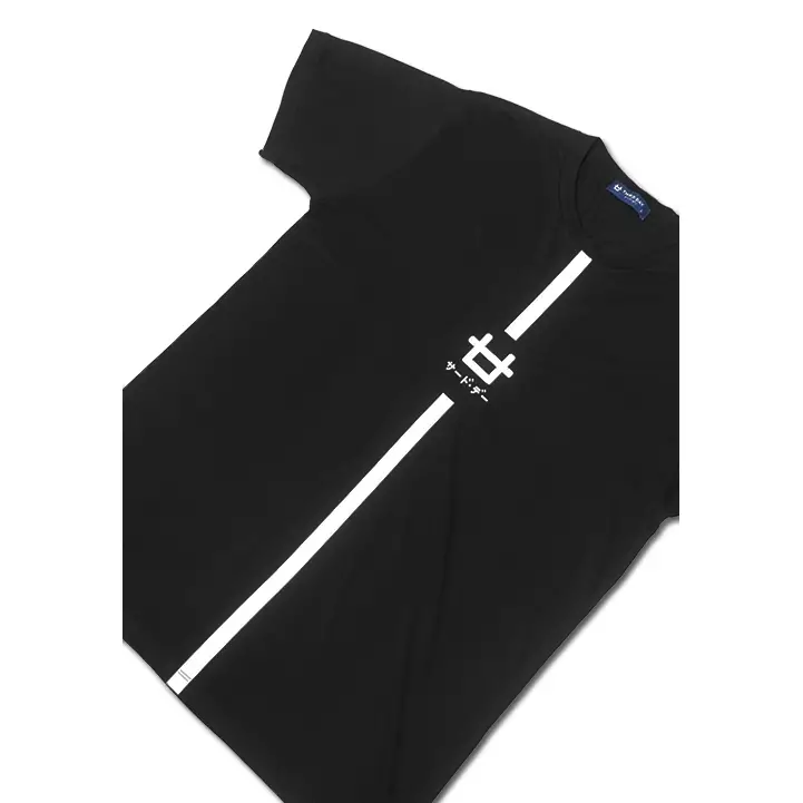 MTE24F logo vert whiteline blk T-shirt Hitam