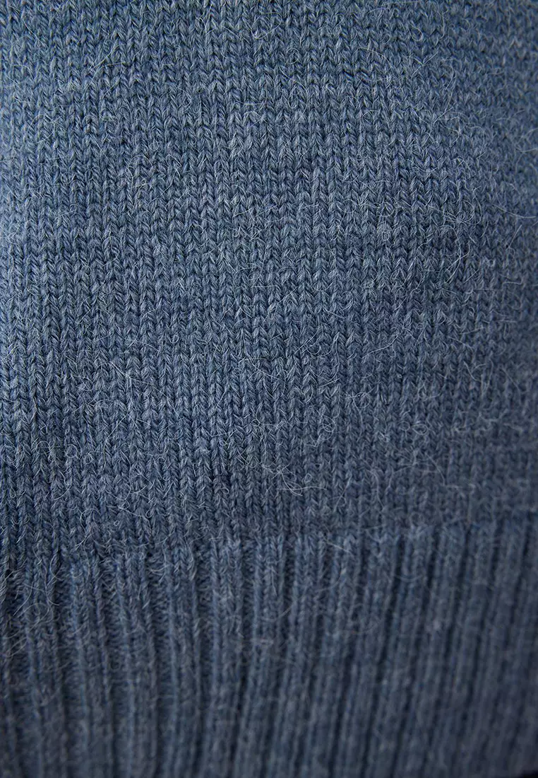 Indigo Wide Fit Soft Textured Knitwear Sweater