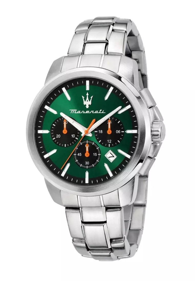 Maserati Successo Solar Black Dial Grey Steel Strap Watch For Men - R8873645001