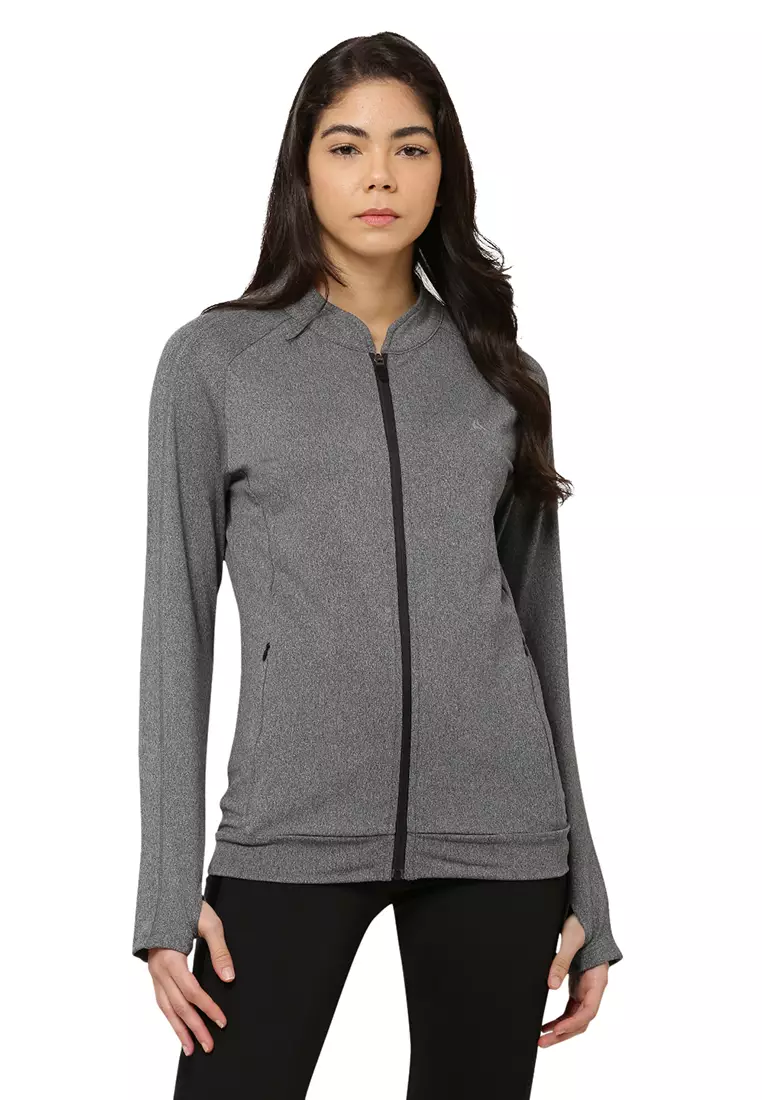 Fitleasure Grey Sports Jacket With Thumb Opening