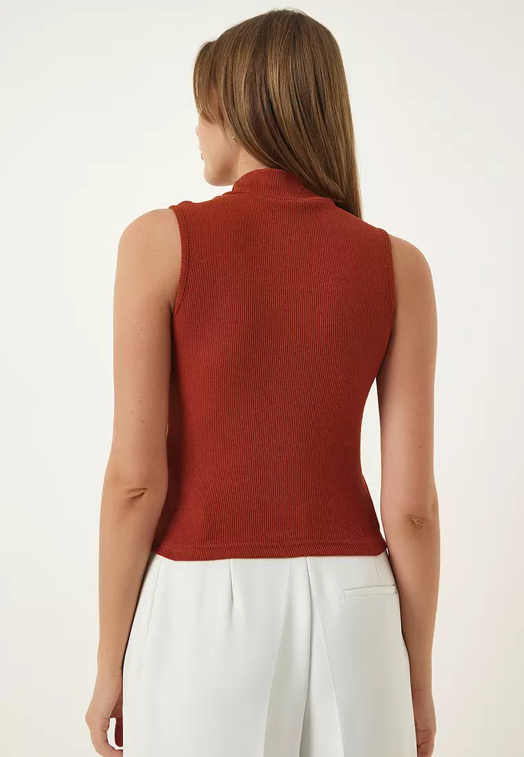Mock Neck Rib Top