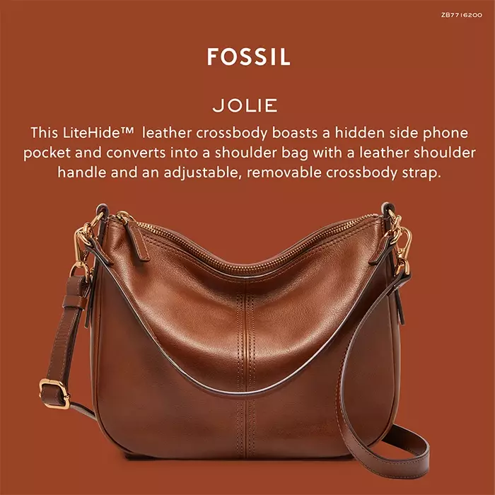 Fossil Leather Cross Body Bag Womens Fossil Jolie Crossbody Brown