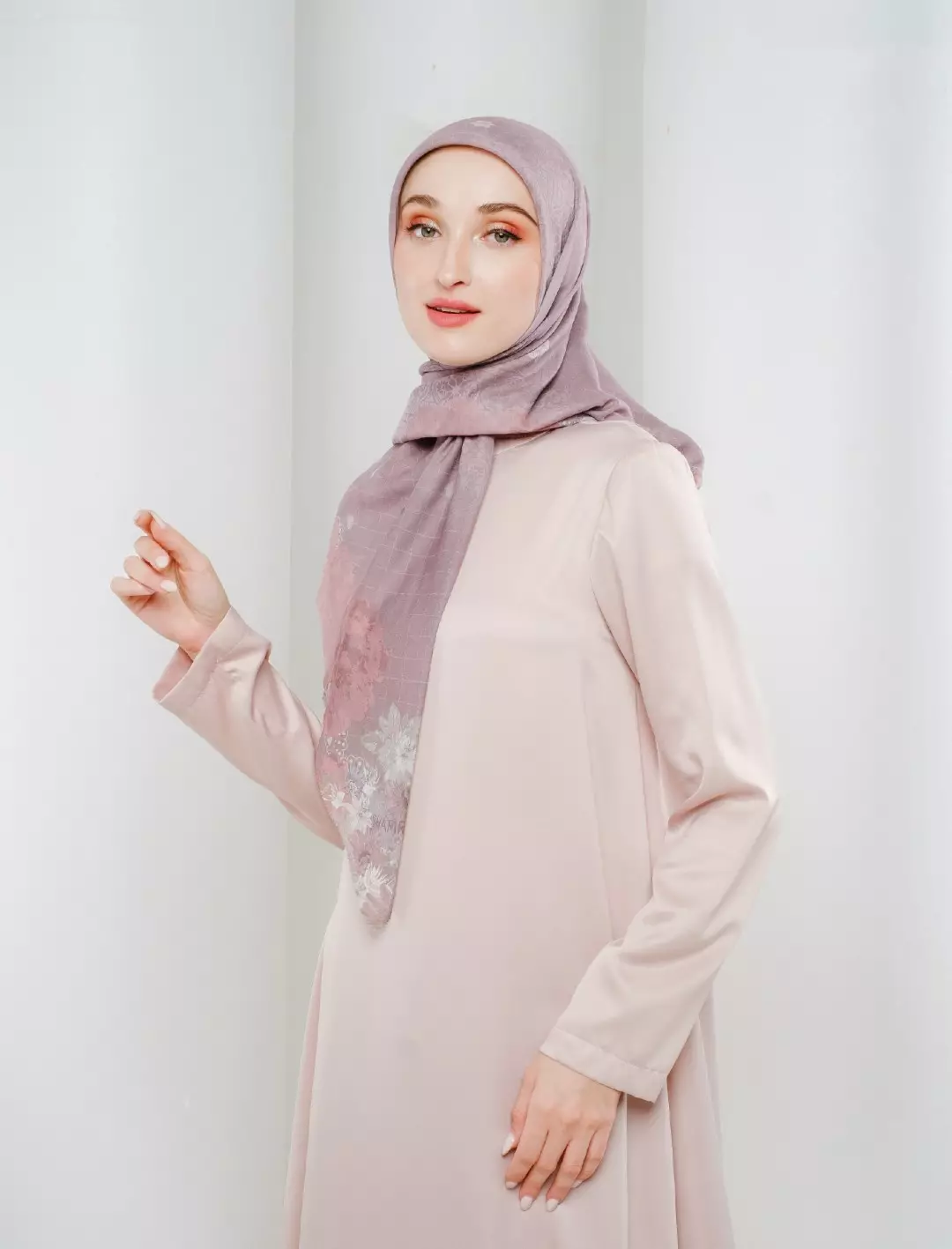 Percy Printed Scarf Copper | Hijab Kerudung Segi Empat Motif