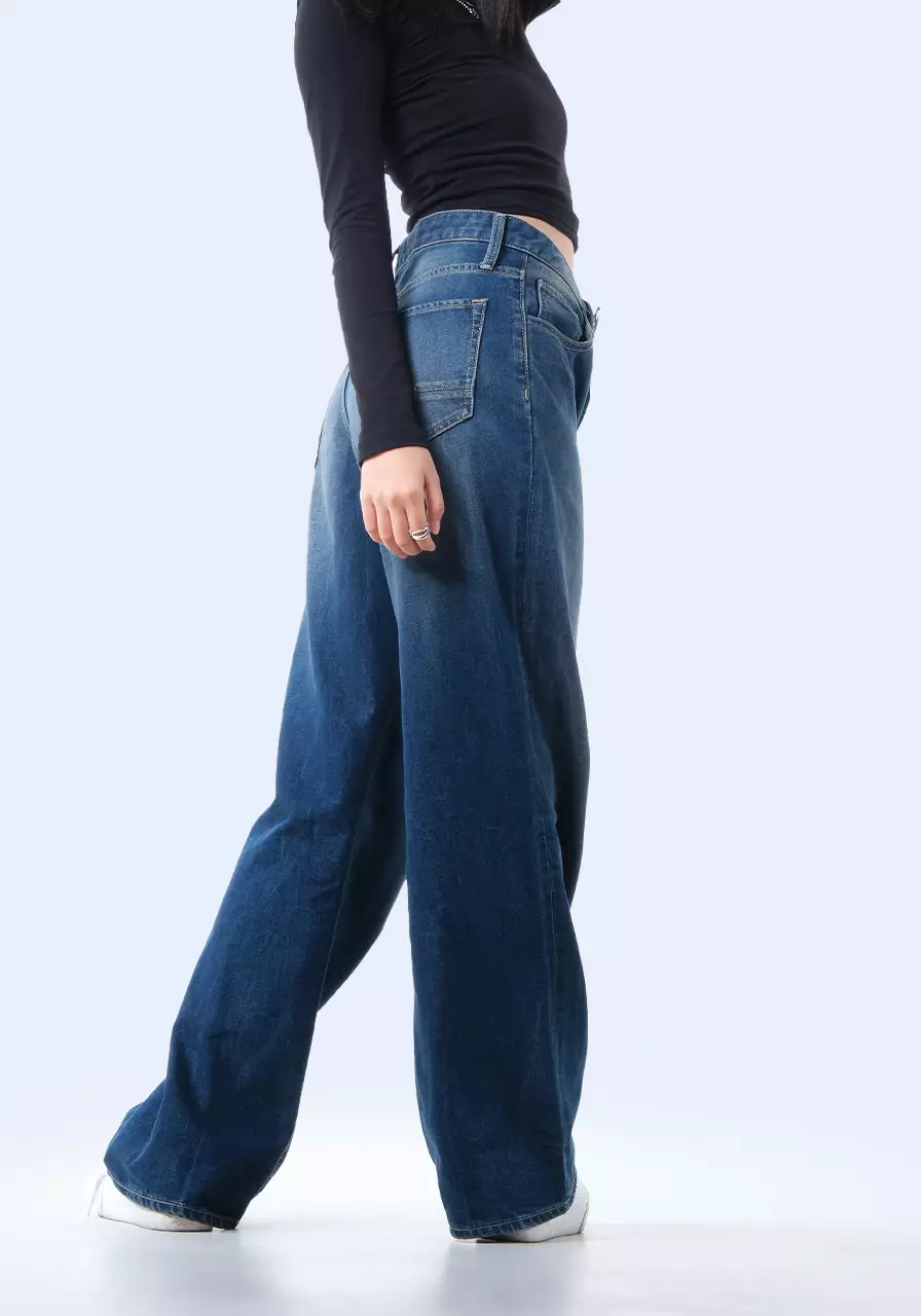 Celana Jeans Wanita Mijuu Medium Blue