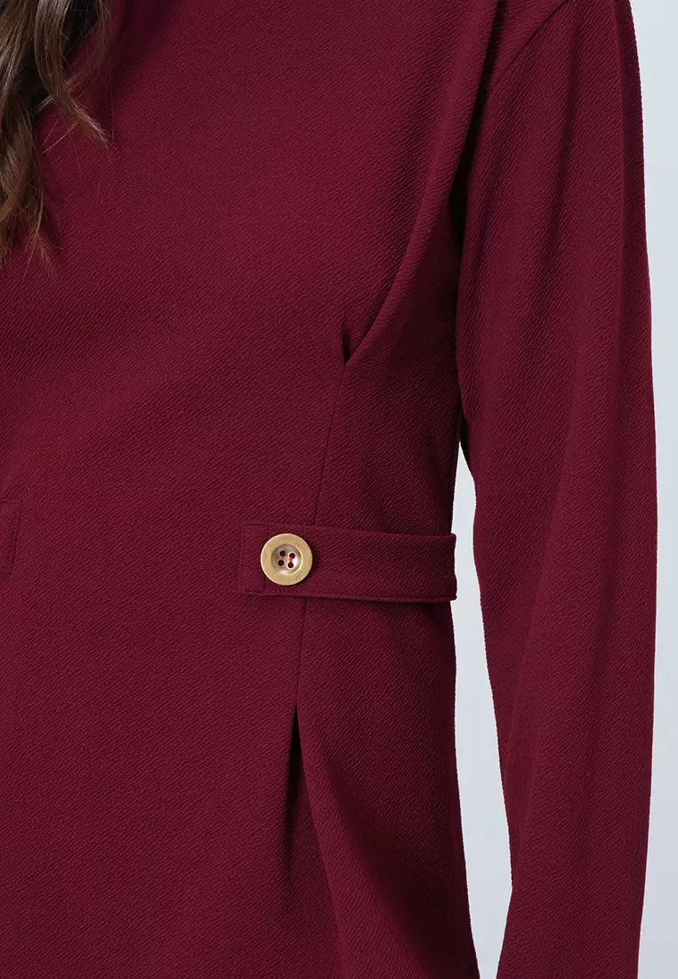 Buttoned Pleated Blouse