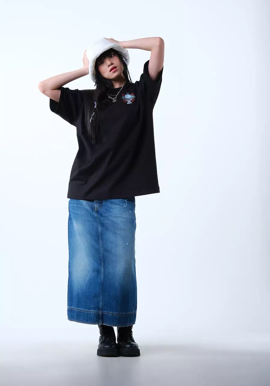 Kaos Oversize Unisex Alien Black