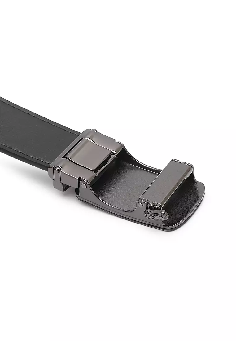 Gift Set - Leather RFID Wallet + 35mm Automatic Buckle Belt (禮盒 - 皮具錢包 + 腰帶) - 黑色