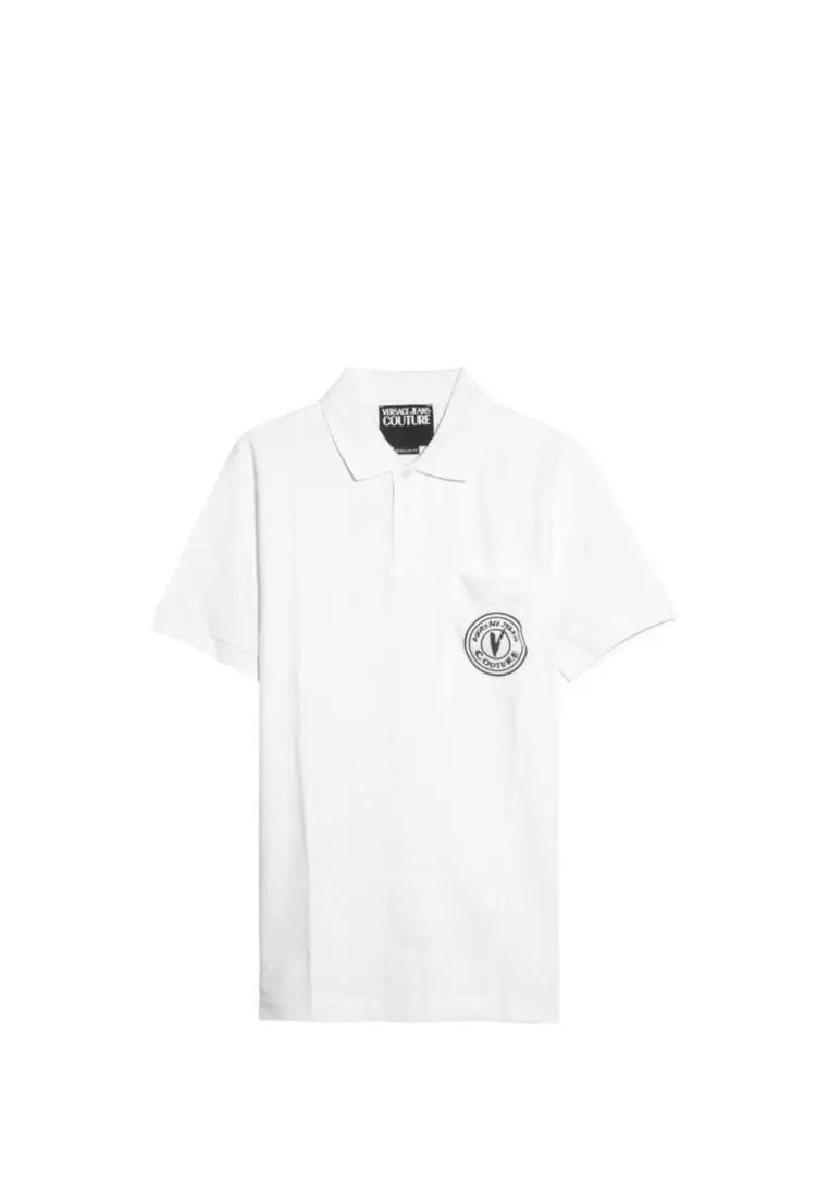 Embroidered V-Emblem Polo Shirt