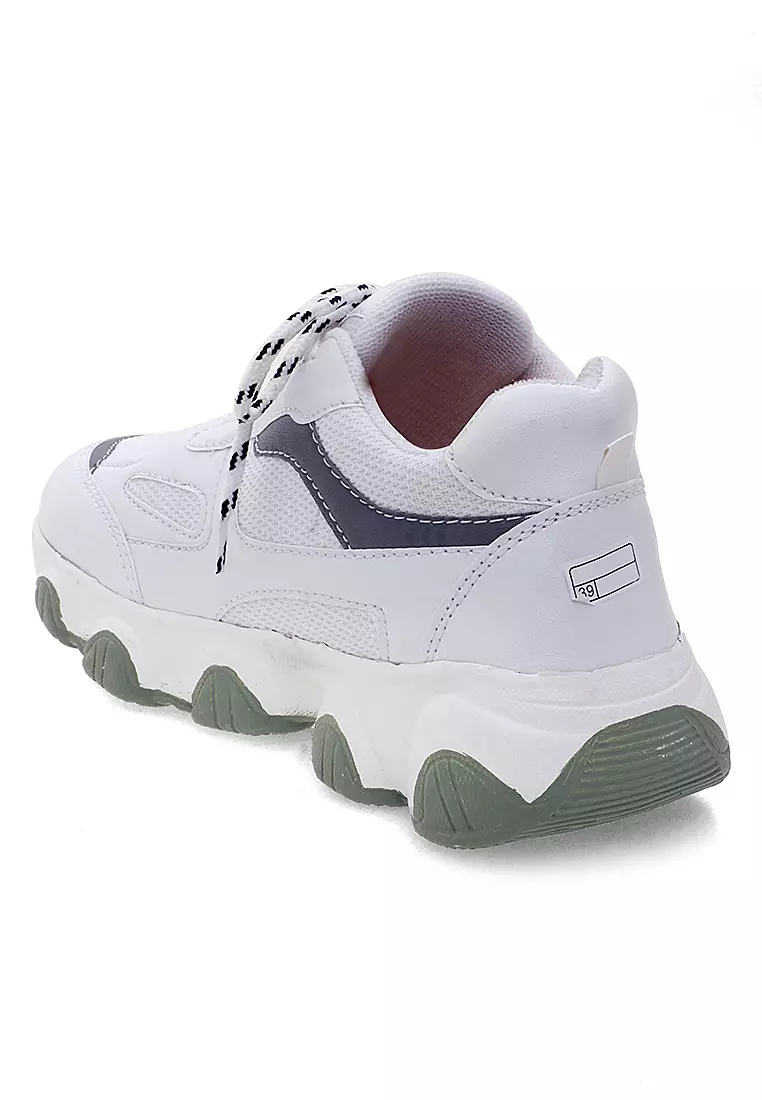 Sneakers Wanita Motif Sun Dual Tone Color - Hijau