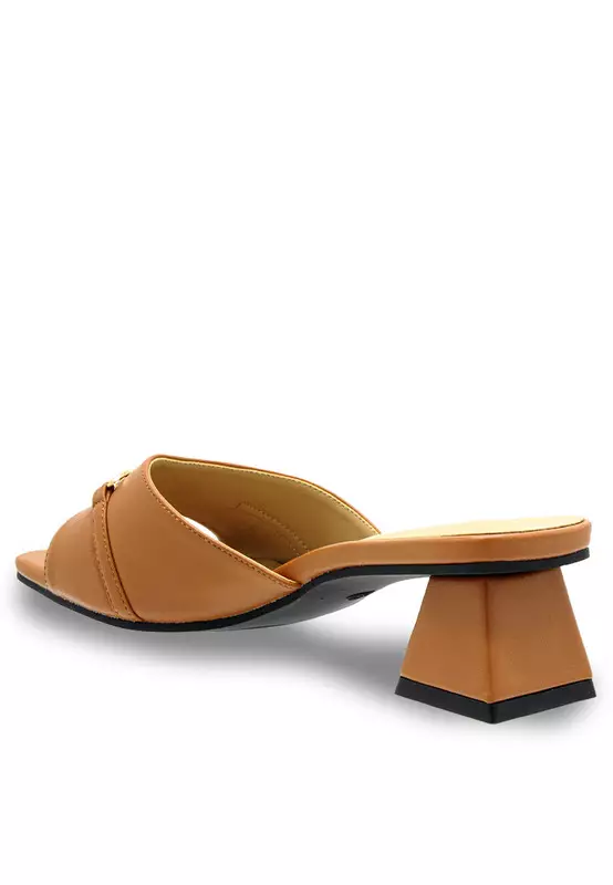 Slip On Faux Leather Fashion Heels