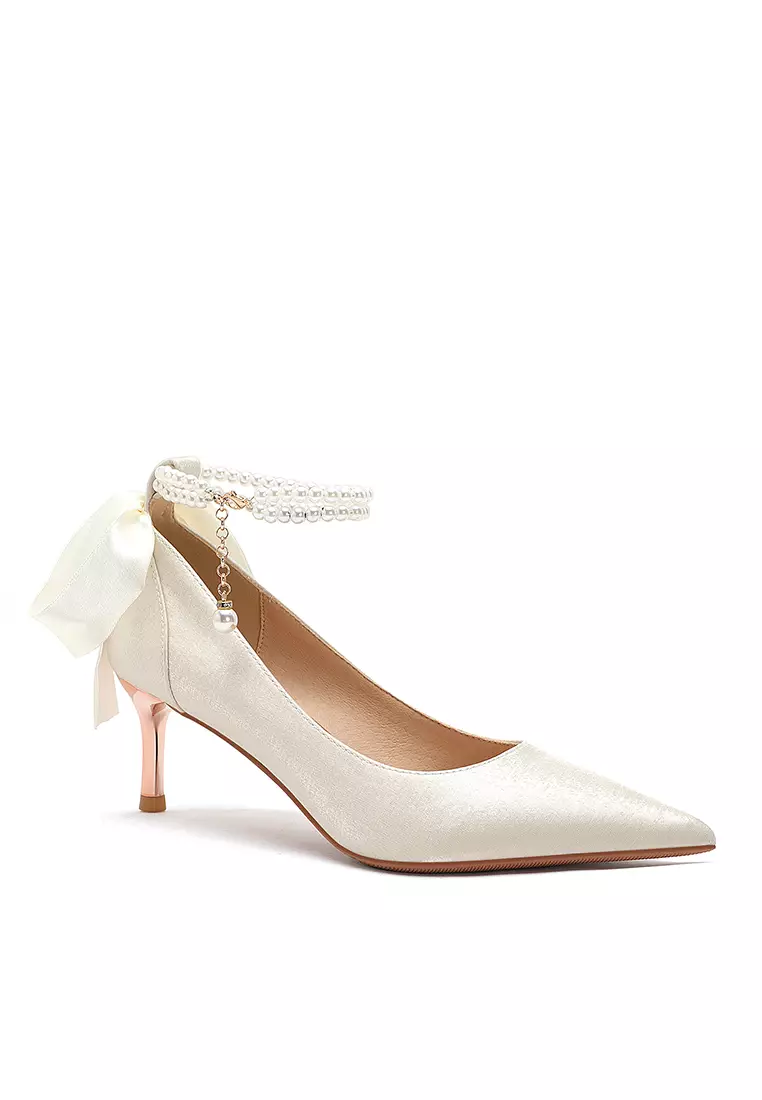 6CM Pointy Pearl Strap Pumps 2160-9