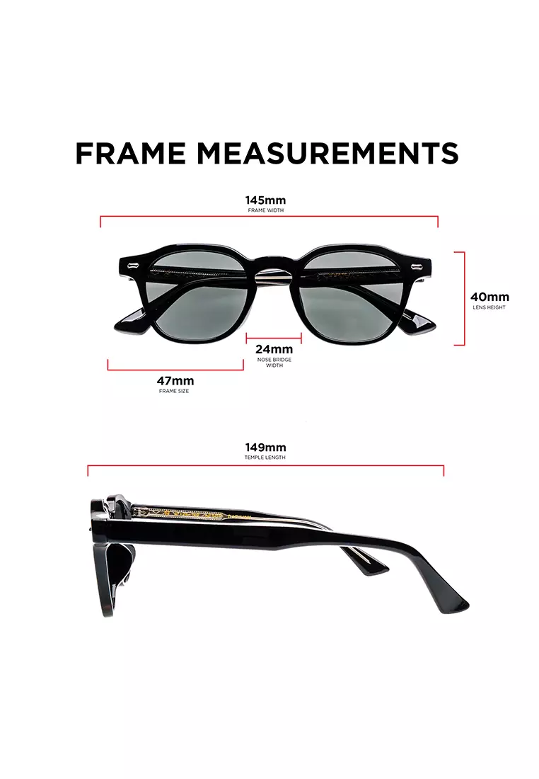 Aesop Unisex UV400 Sunglasses - Fashionable Everyday Wear - Dark Ink