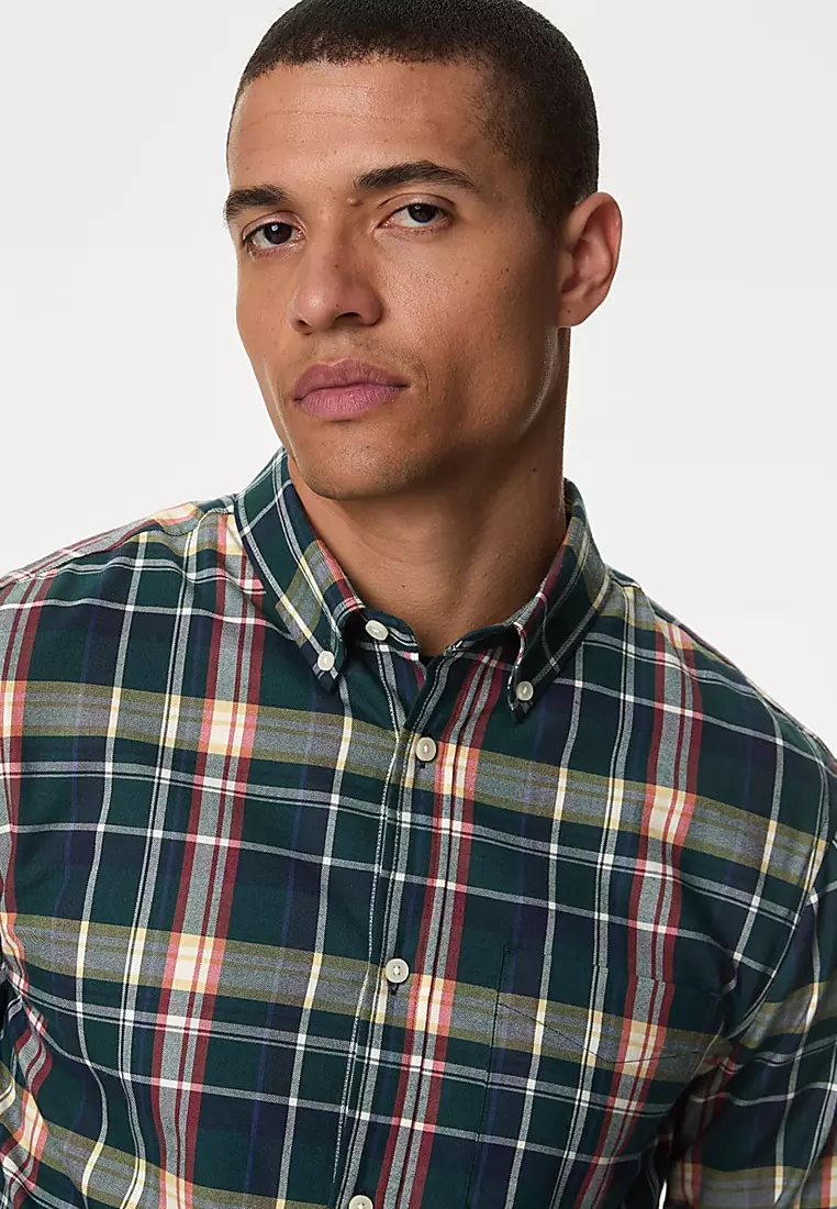 Cotton Rich Check Oxford Shirt