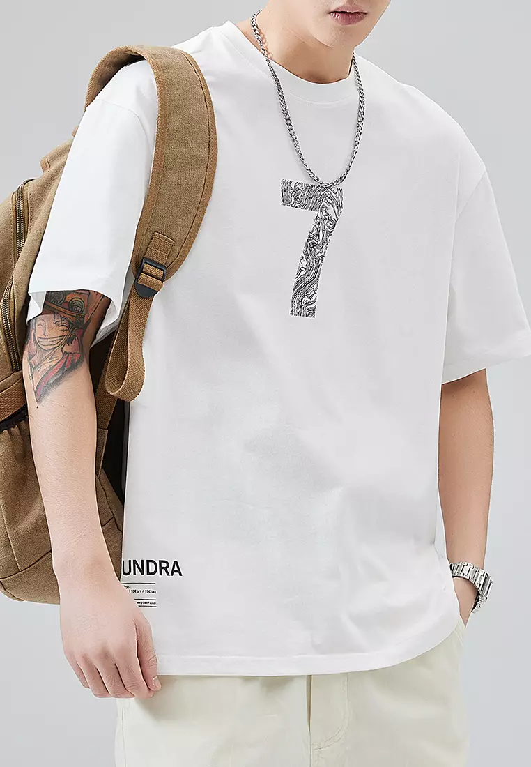 數字印花短袖T恤 AY-D5512