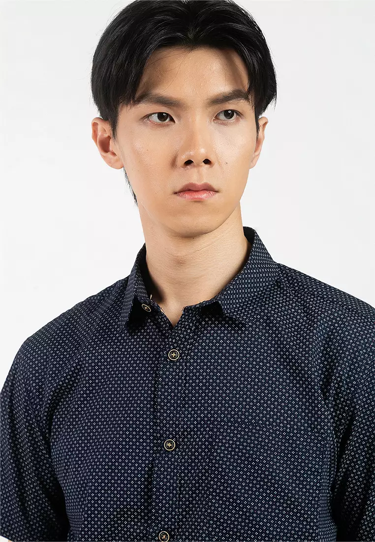 Micro-Printed Short Sleeve Shirts