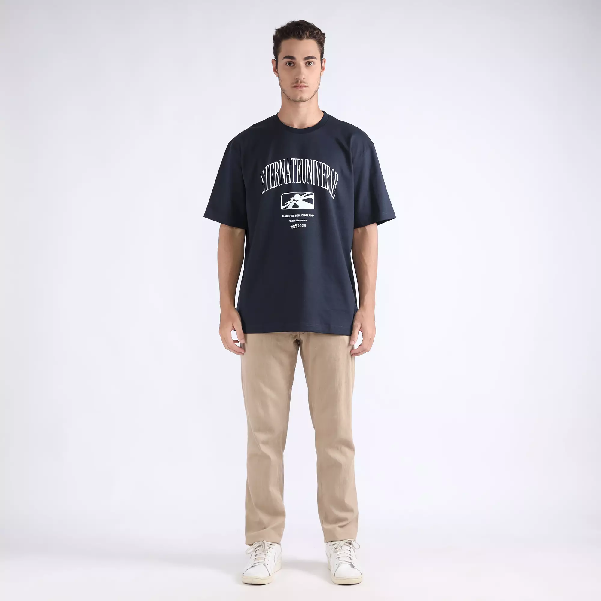 FACILITY by Larusso  - Oliver Oversize Graphic Tee - Dark Denim