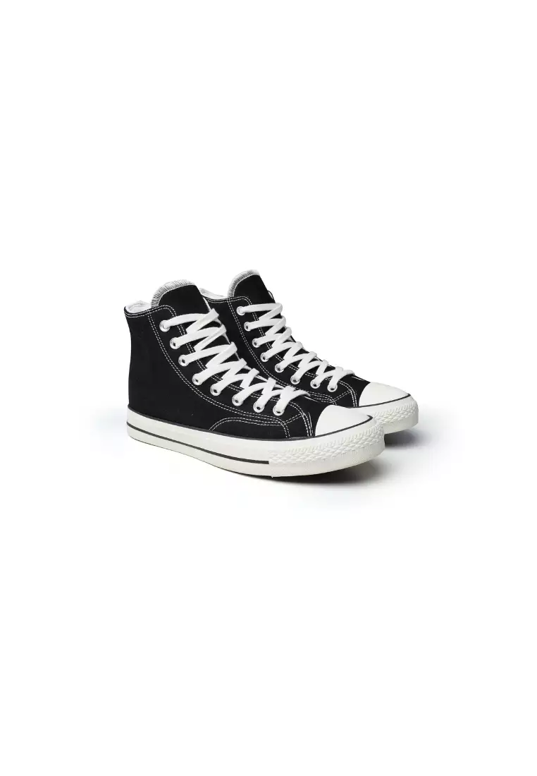 87's Reborn Hi Black White - Sepatu Unisex Pria Wanita