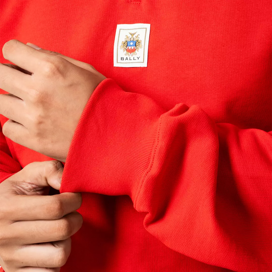 Half Zip Sweatshirt in Cotton - Red