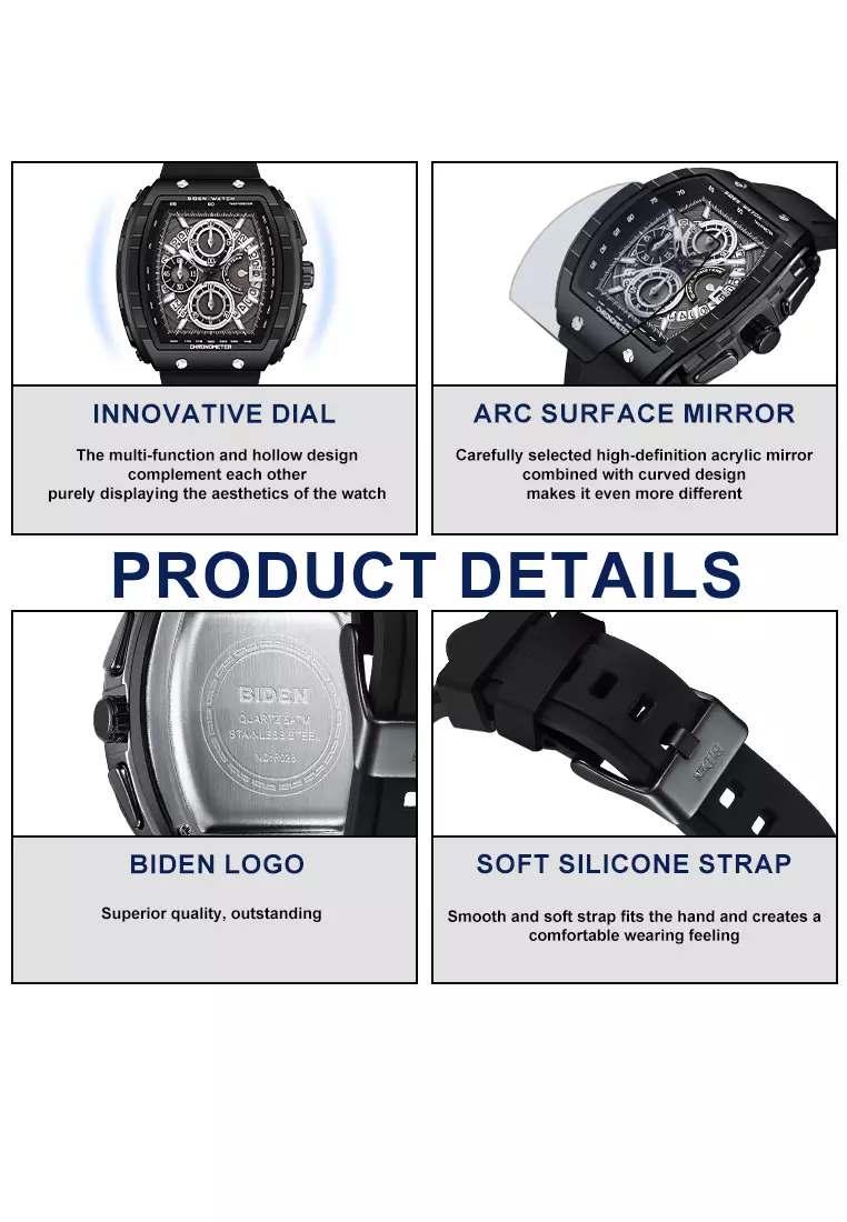 Jam Tangan Pria Olahraga Kalendar Bercahaya Anti Air Tali Silikon Jam Tangan Cowok Original rose black