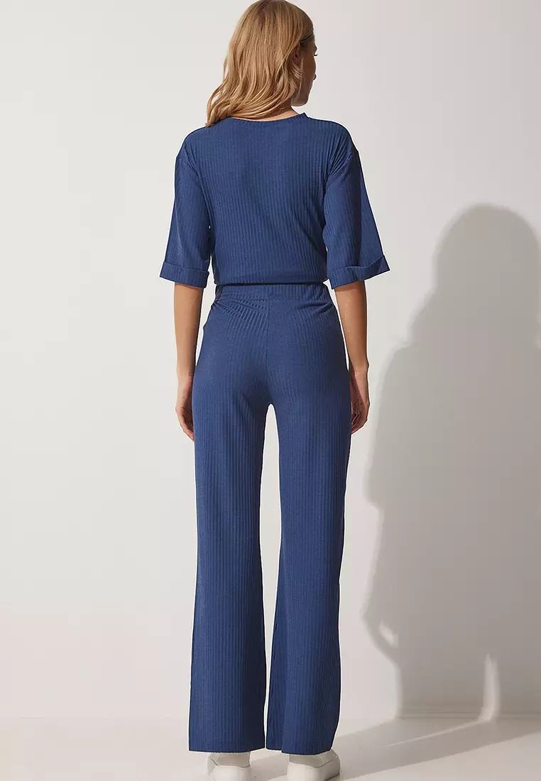 Buy Happiness Istanbul Ribbed Knitted Top and Bottom Set 2025