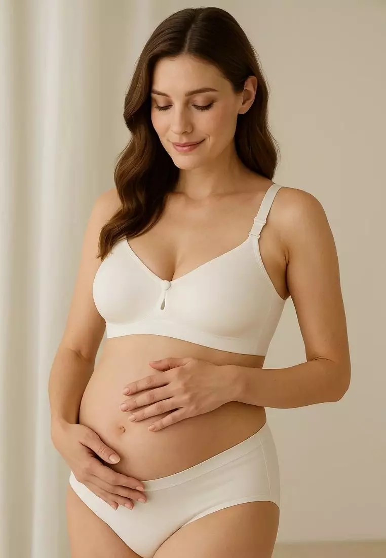 2 Pack Premium Luna Seamless Nursing Bra Bundle - White, Grey