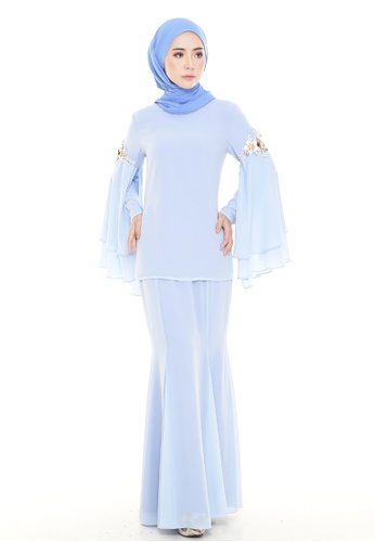 Metty Kurung Modern in Light Blue from Rina Nichie Couture in Blue