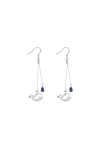 ZITIQUE silver Women's Hollowed Whale Drop Earrings - Silver 5B0D5AC03F516CGS_1