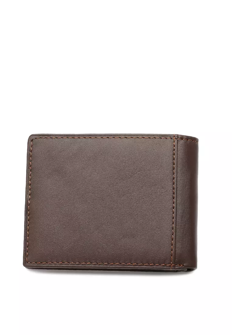 Men's RFID Bi Fold Genuine Leather Short Wallet