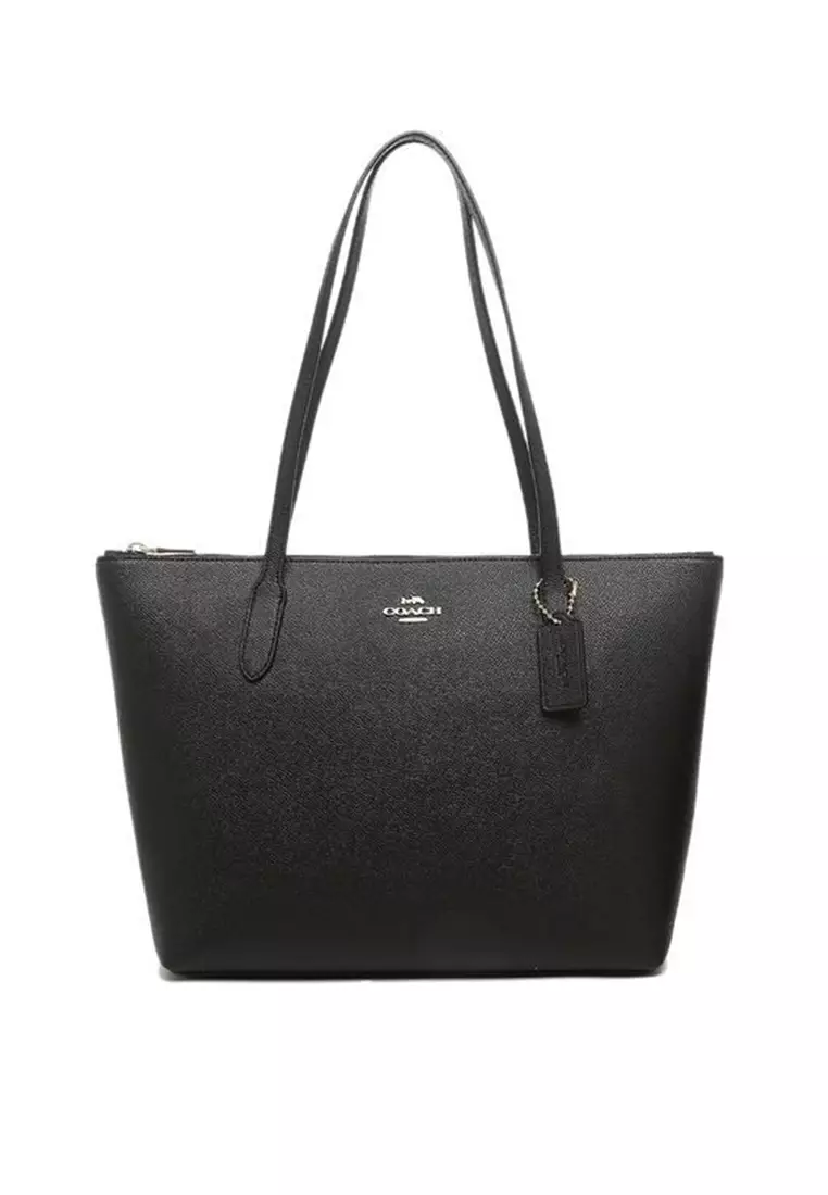 Buy Coach Coach Zip Top Tote In Crossgrain Leather Black 4454 2024