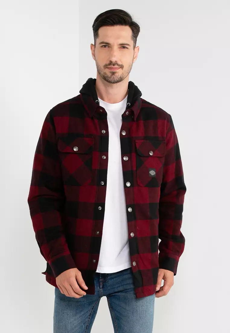 Buy HarleyDavidson Onwards Hooded Shirt Online ZALORA Malaysia