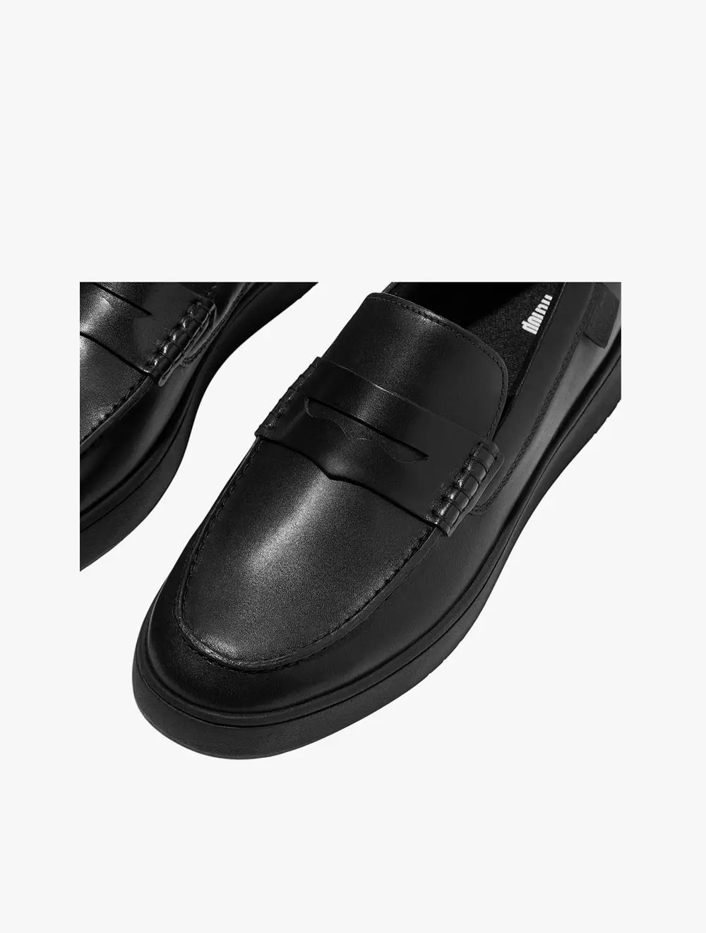 Fitflop Rally Mens Leather Penny Loafers - All Black